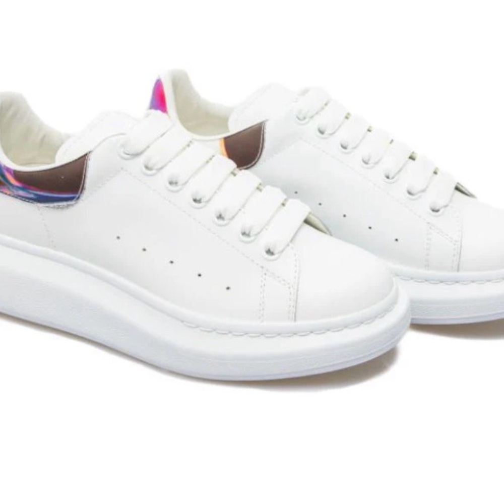 Alexander McQueen White Sneakers with Colorful Accents